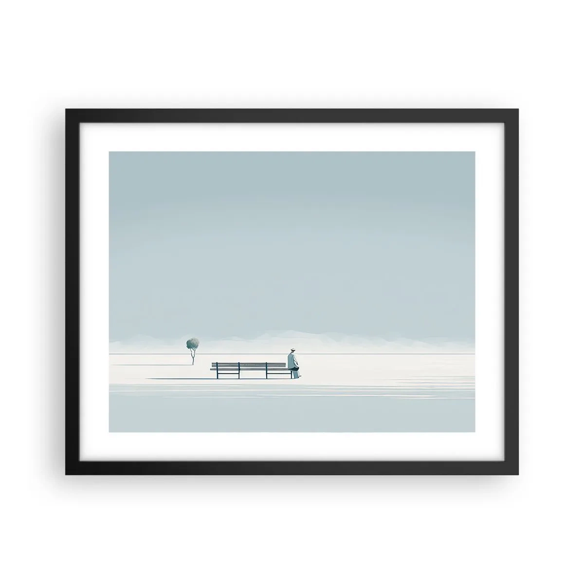 Poster în ramă neagră - Da, aștept. - 50x40 cm