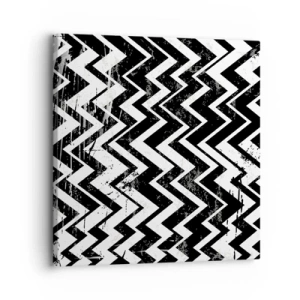 Tablou pe pânză - Zig-alb, zag-negru - 30x30 cm