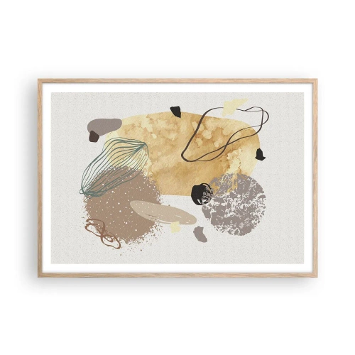 Poster în ramă de stejar deschis - Fluiditatea aplicată - 100x70 cm