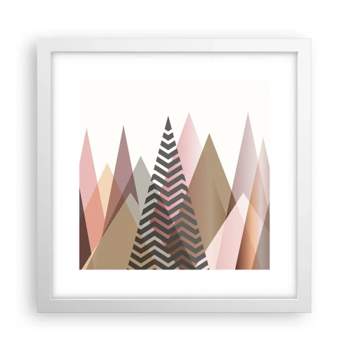 Poster în ramă albă - Construcție piramidală - 30x30 cm
