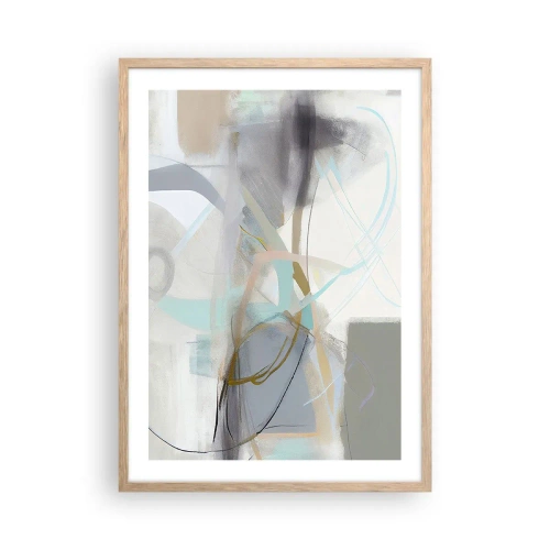Poster în ramă de stejar deschis - Abstracție cețoasă - 50x70 cm