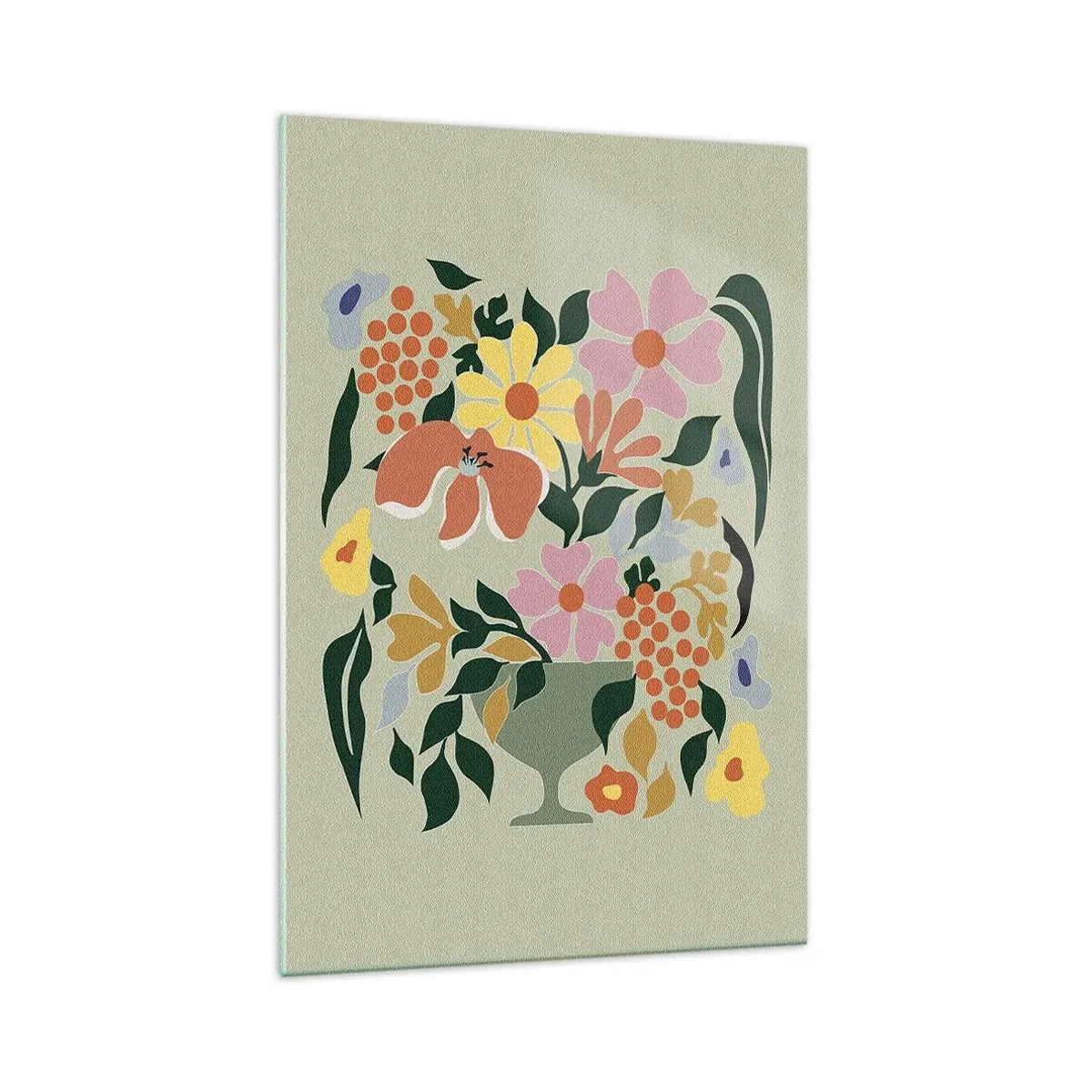 Tablou pe sticlă - Buchet plin de viață - 70x100 cm