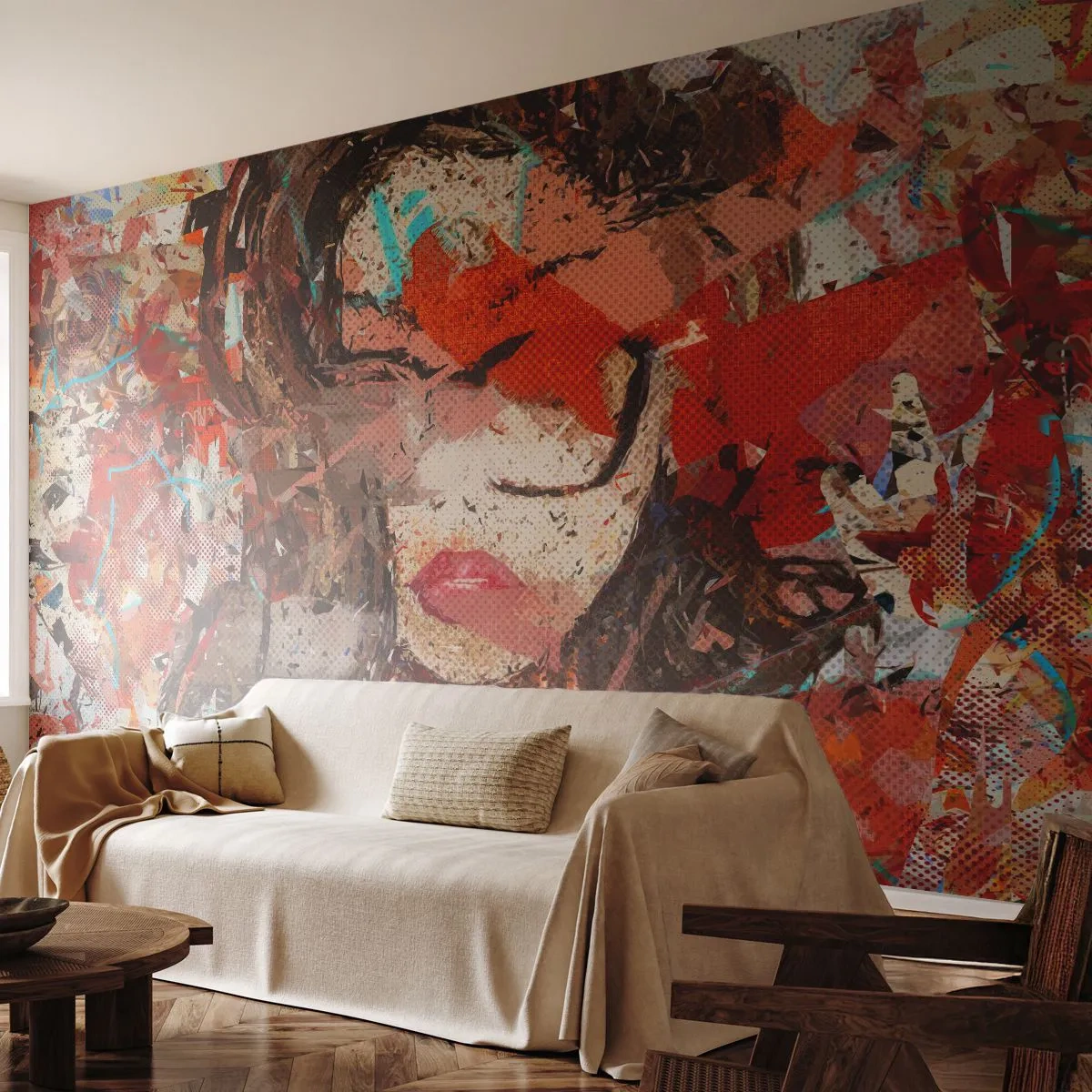 Tapet Standard Eco - Chiar nu știe nimeni cum ești tu - Abstracția, Portretul unei femei, Grafică - 400x280 cm