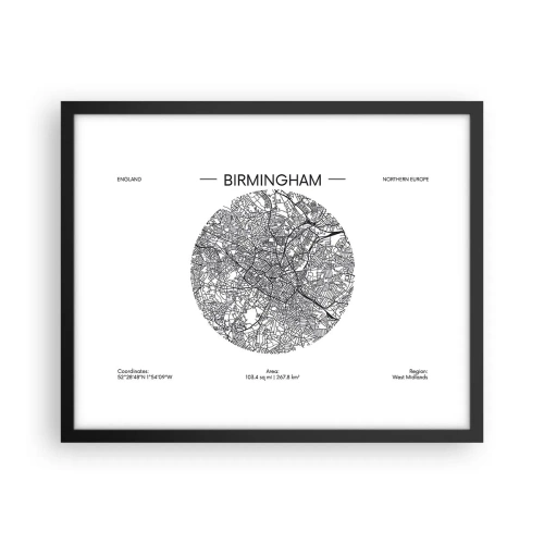 Poster în ramă neagră - Anatomia Birmingham - 50x40 cm