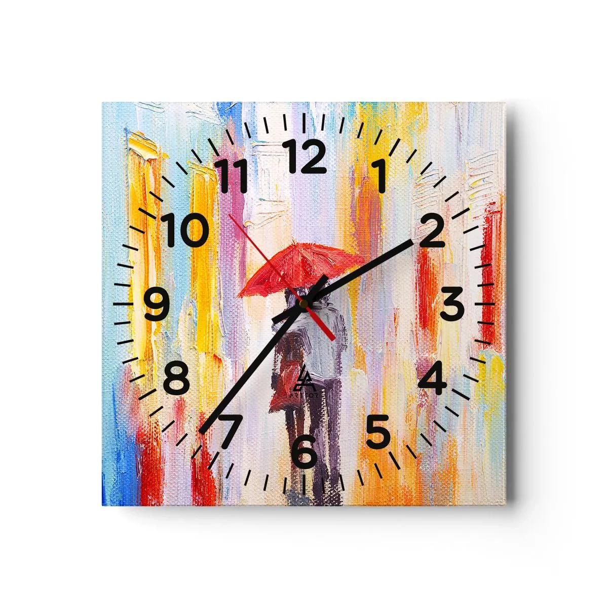 Ceas de perete - Ceas pe sticlă - Să plouă în continuare - 40x40 cm