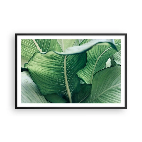 Poster în ramă neagră - Viață intensă în verde - 91x61 cm