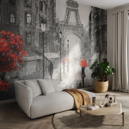 Tapet Premium Canvas - Toate drumurile duc la el - Oraș, Paris, turnul Eiffel - 500x350 cm