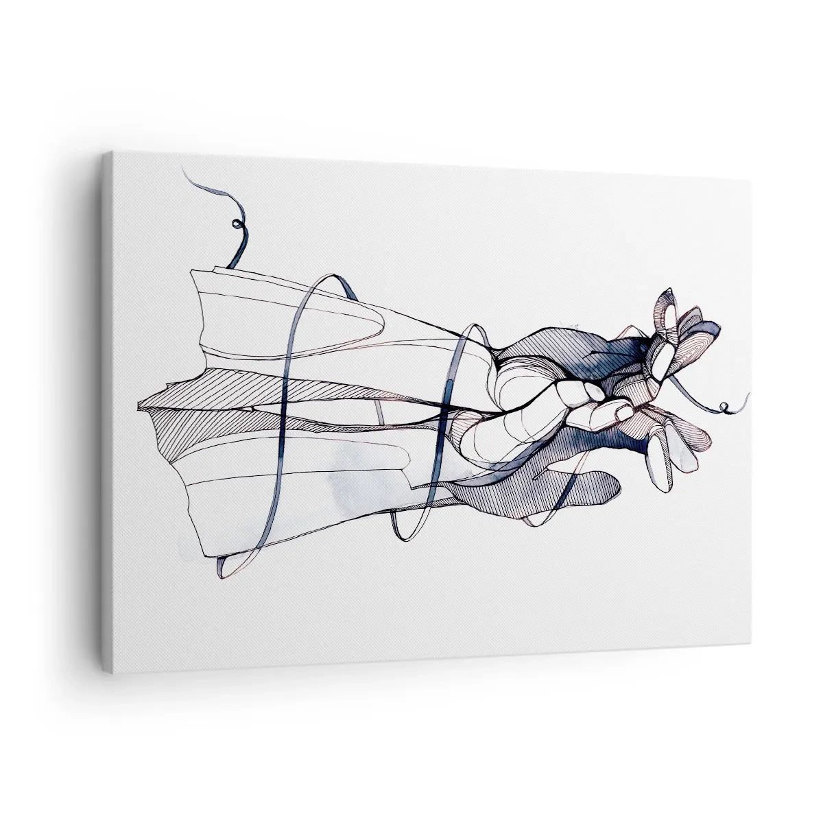 Tablou pe pânză Canvas - Un desen subtil al unei mâini cu o floare delicată - 70x50cm - Un studiu al atingerii - Decorațiune modernă pentru perete pentru living și dormitor ARTTOR