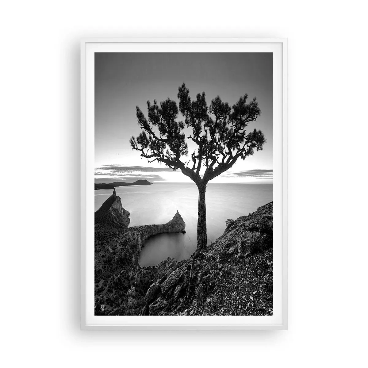 Poster în ramă albă - Liniște până la orizont - 70x100 cm