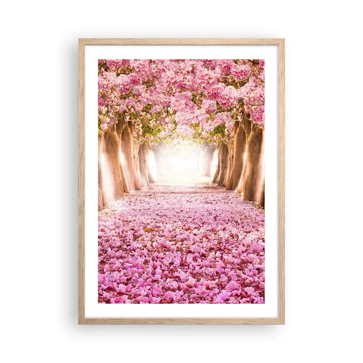 Poster în ramă de stejar deschis - Drumul spre paradis - 50x70 cm