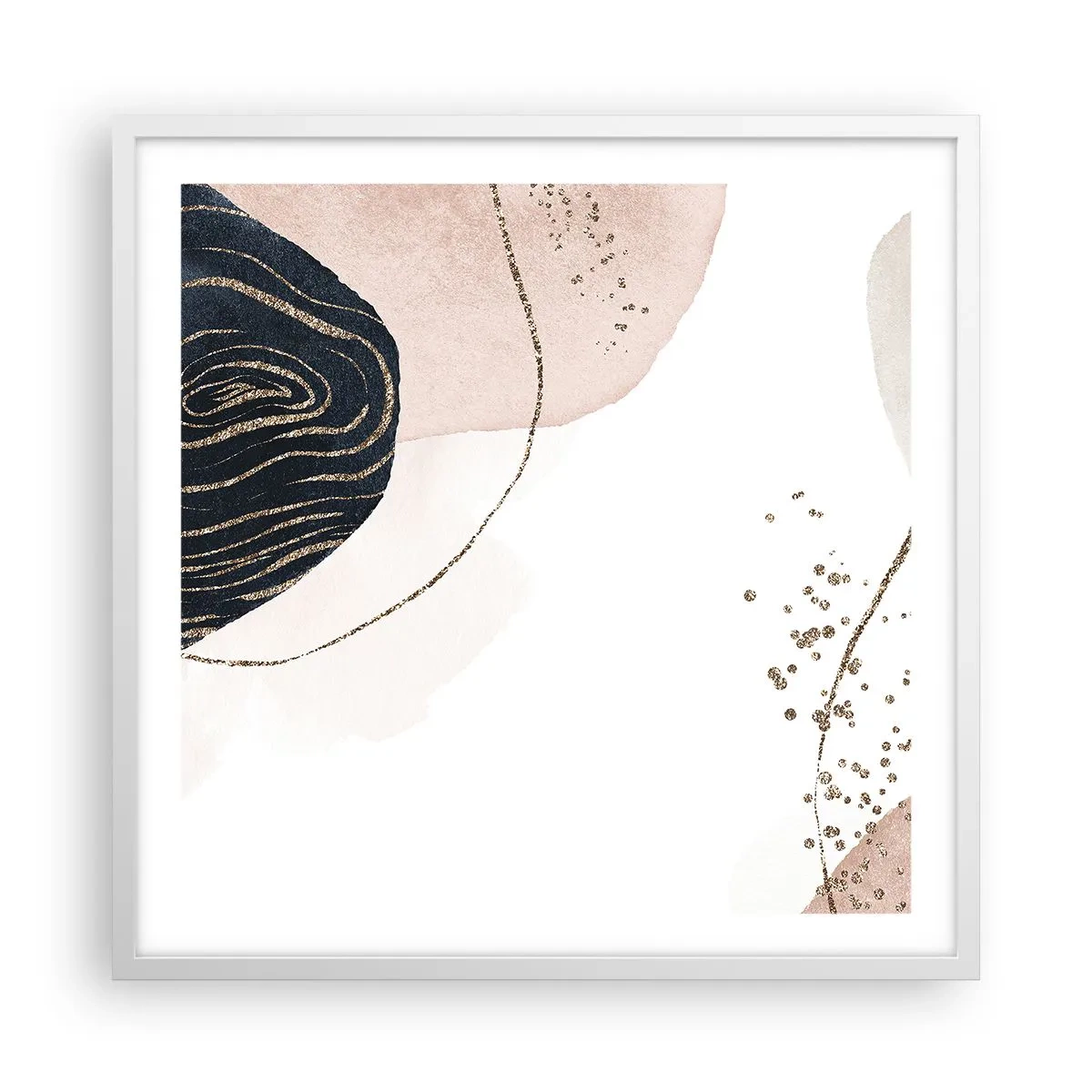 Poster în ramă albă - Totul curge - 60x60 cm