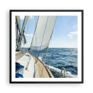 Poster în ramă neagră - Ahoy aventura - 60x60 cm