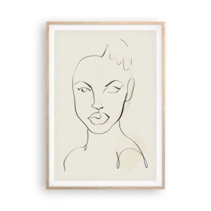 Poster în ramă de stejar deschis - Schiță de senzualitate - 70x100 cm