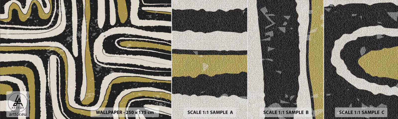 Mostră tapet Premium Canvas - Compoziție: pasaje și alei - În vârstă, Abstracția, Bucată - 100x30 cm