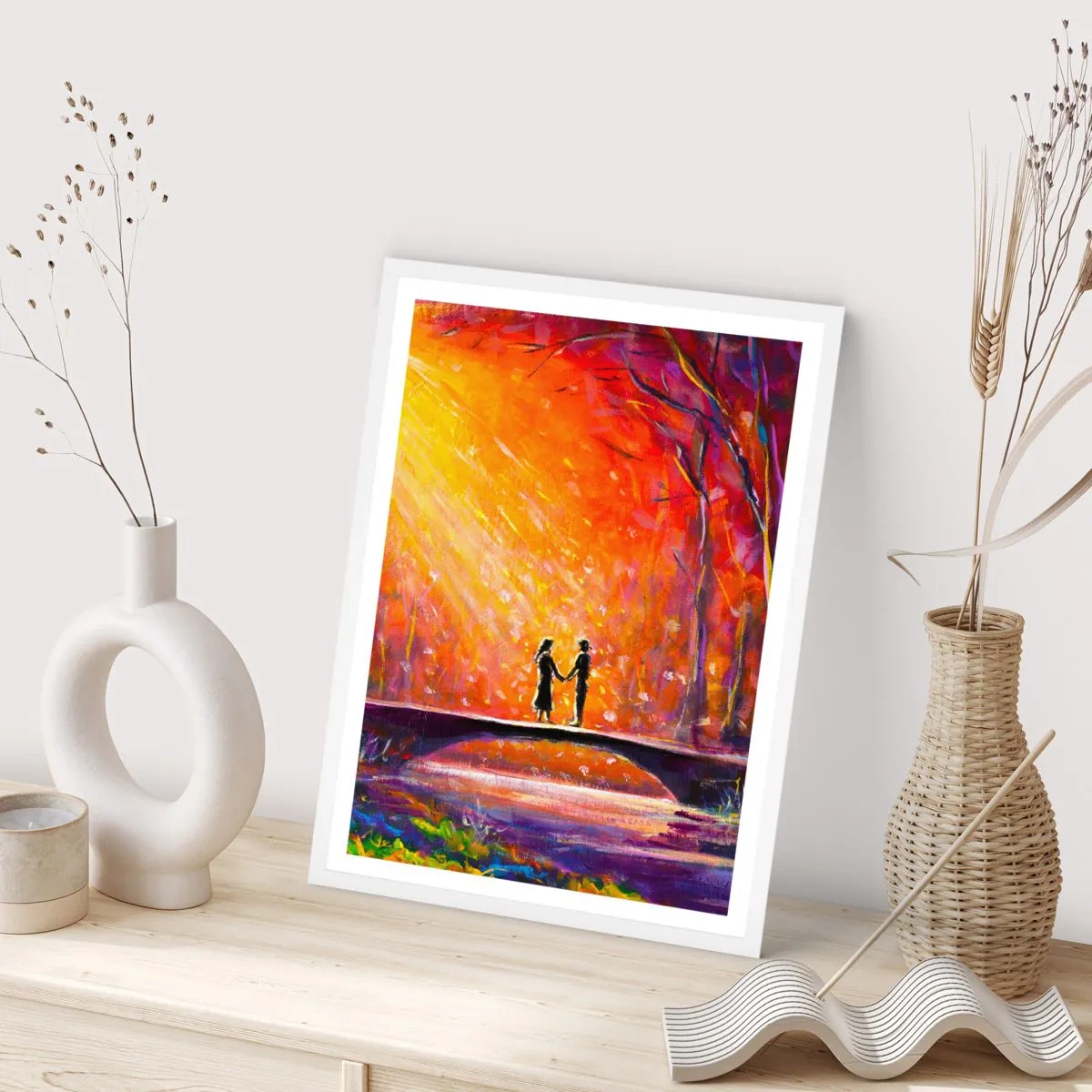 Poster în ramă albă - Și cerul îi iubește - 30x40 cm