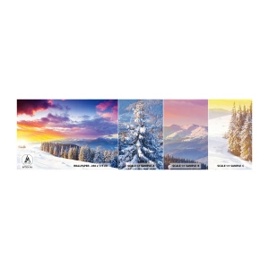 Mostră tapet autocolant Deluxe Sticker - În plină zi - Peisaj, Munţi, Iarnă - 100x30 cm
