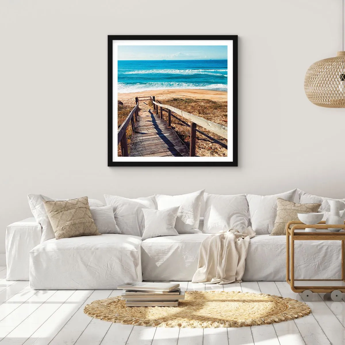 Poster în ramă neagră - Aleargă! - 60x60 cm