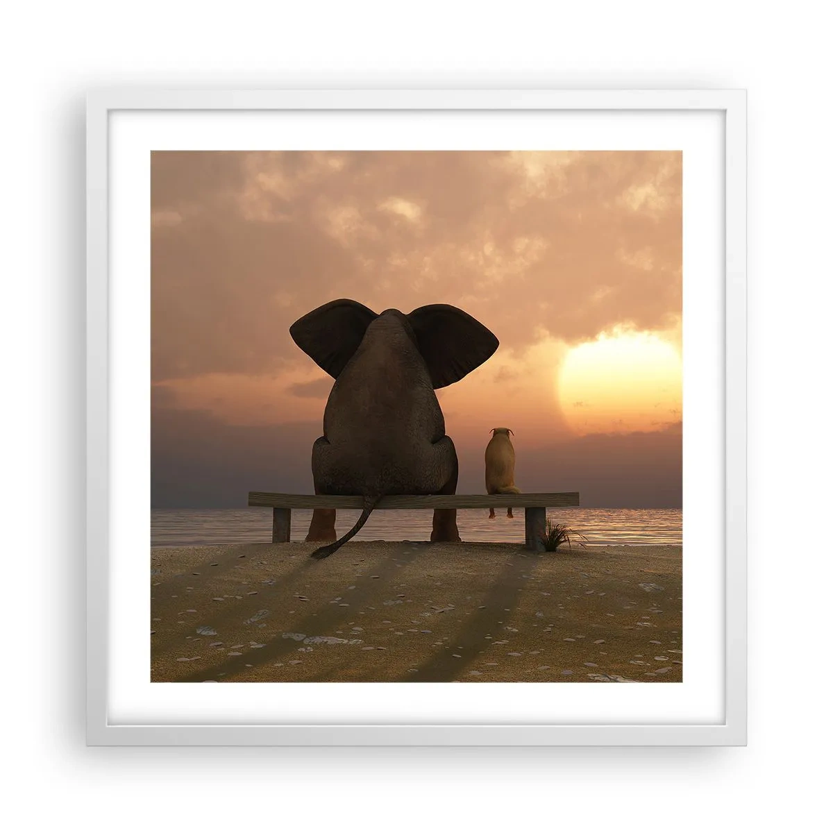 Poster în ramă albă - Este bine să tăcem împreună - 50x50 cm