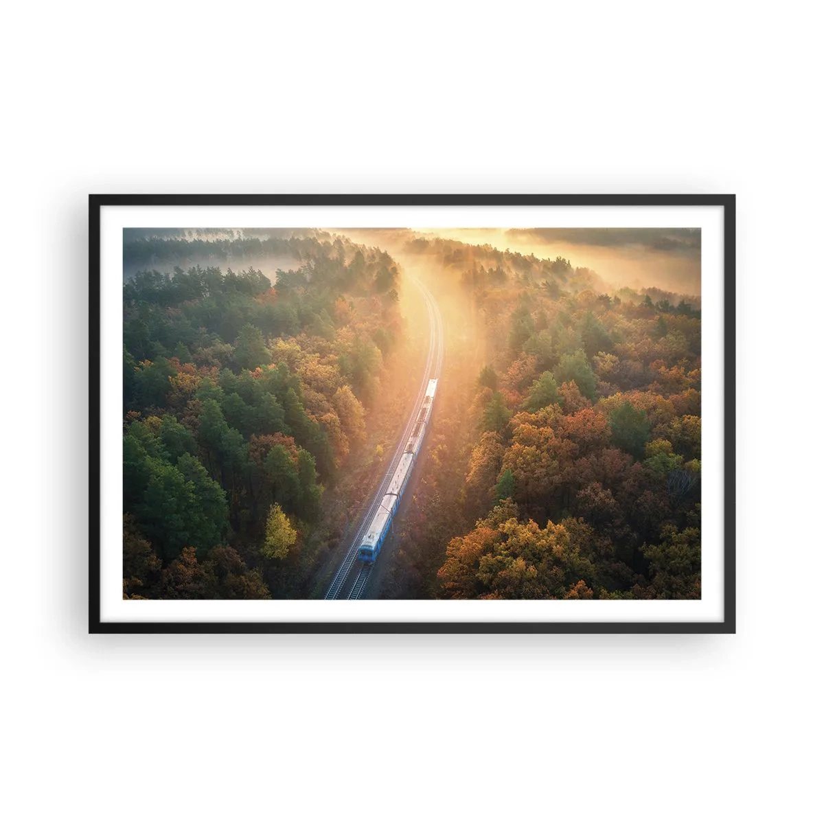 Poster în ramă neagră - Călătorie de toamnă - 91x61 cm