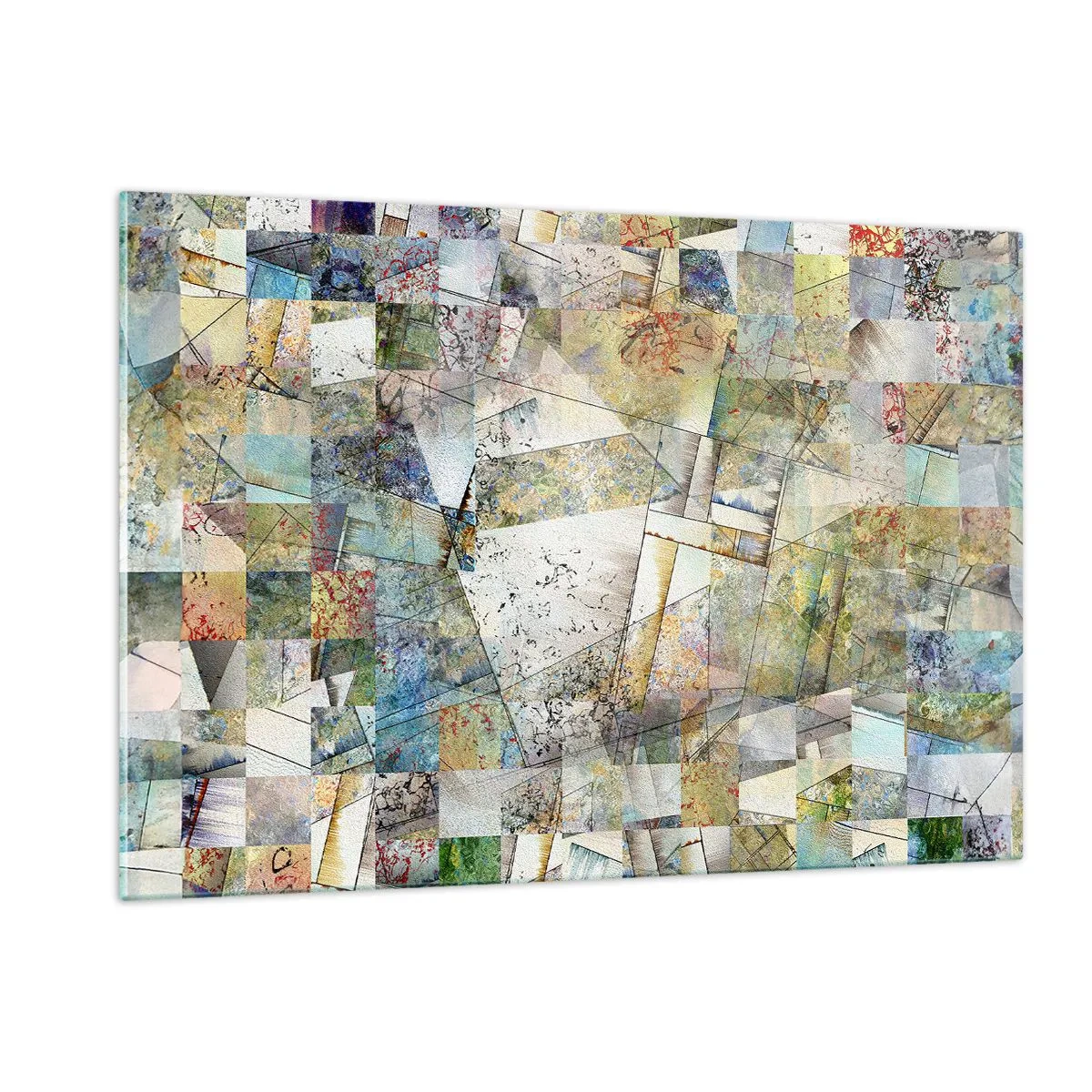 Tablou pe sticlă - Remaniere geometrică - 120x80 cm