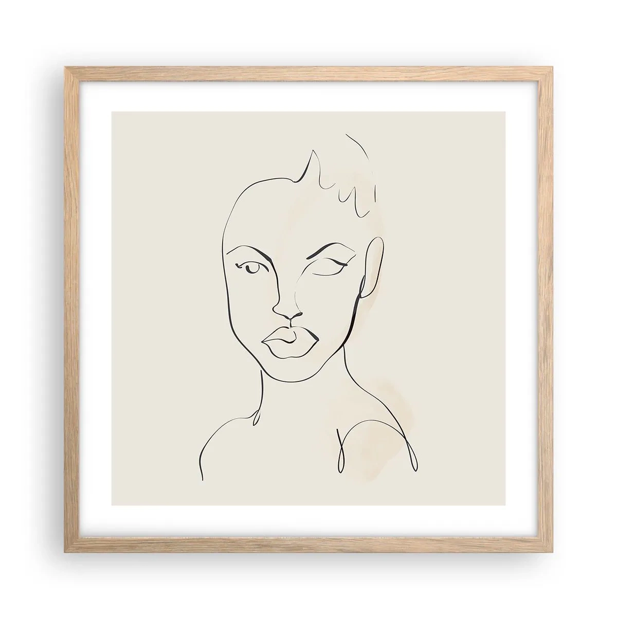 Poster în ramă de stejar deschis - Schiță de senzualitate - 50x50 cm