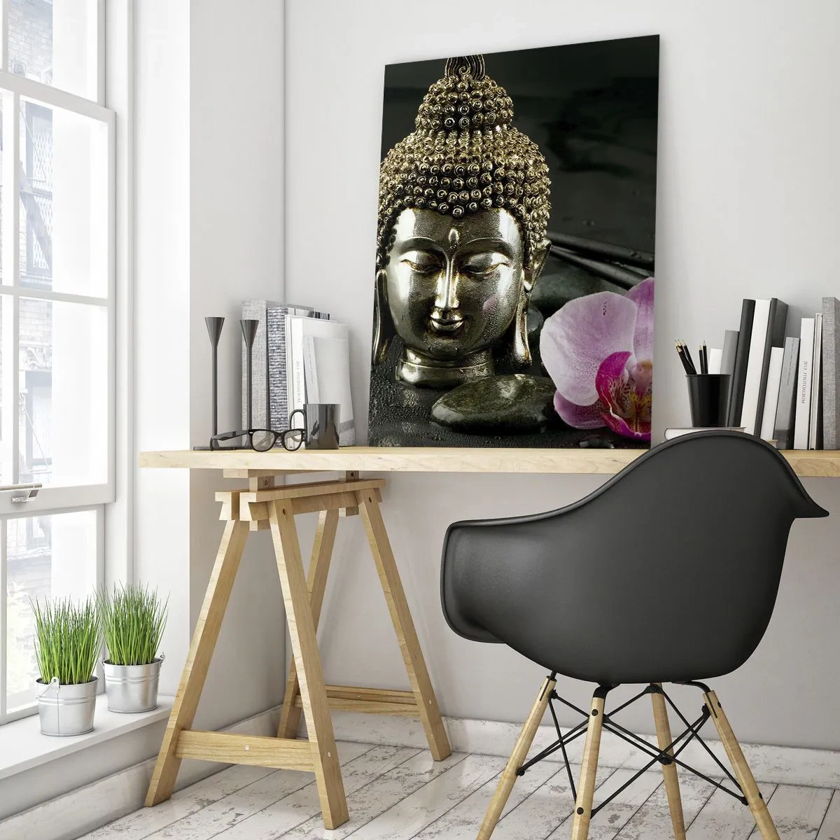 Tablou pe sticlă - Armonie între înțelepciune și frumusețe - 70x100 cm