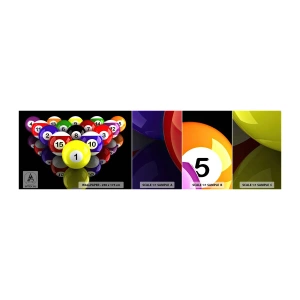 Mostră tapet autocolant Deluxe Sticker - Diferite culori de joc - Sport, Biliard, Mingi de biliard - 100x30 cm