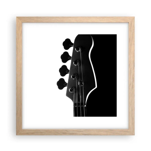 Poster în ramă de stejar deschis - Tăcere de rock  - 30x30 cm