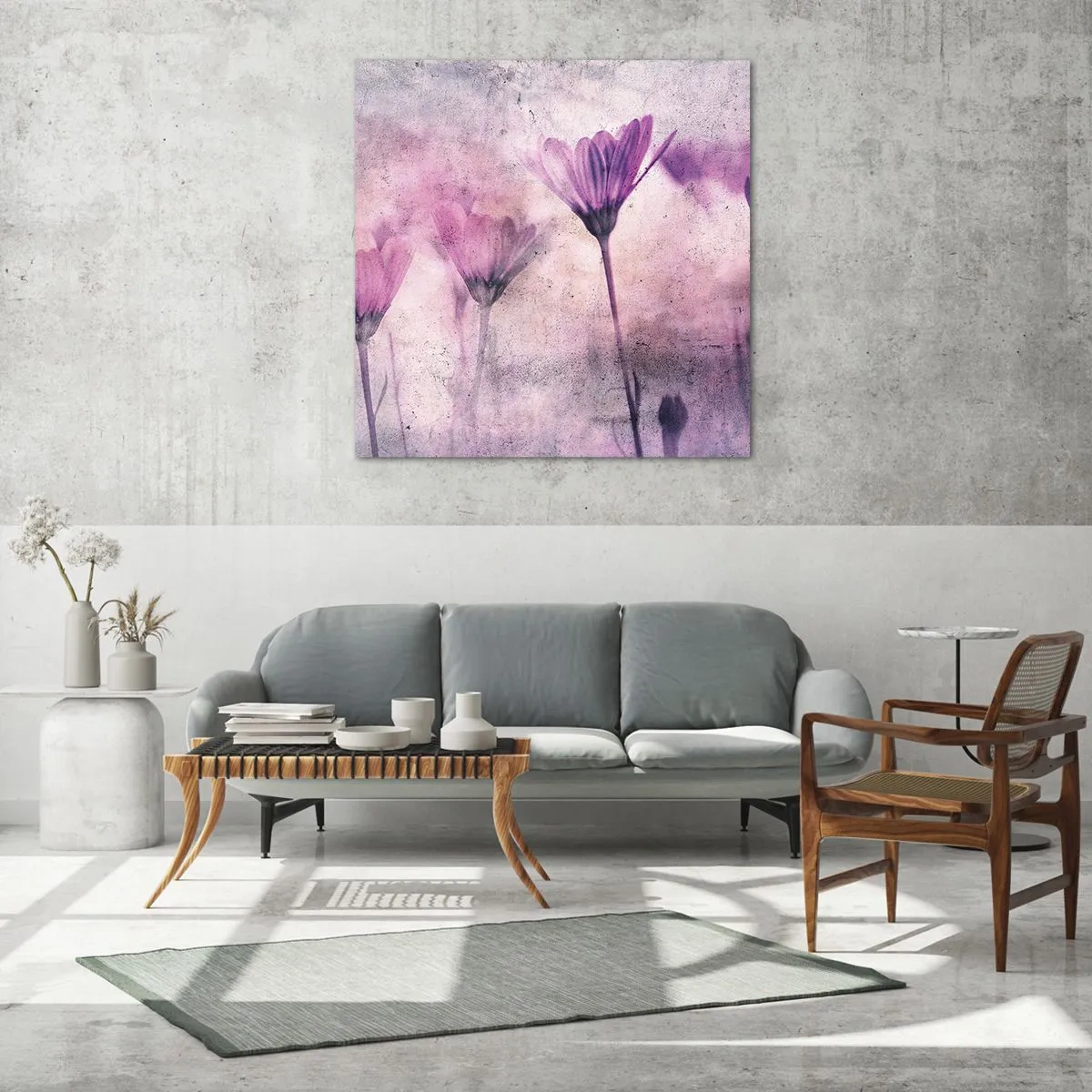 Tablou pe sticlă - Un vis de flori - 60x60 cm