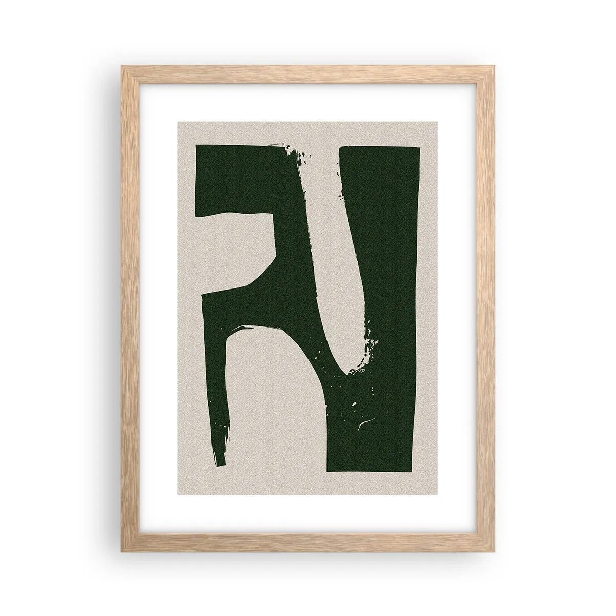 Poster în ramă de stejar deschis - Golfuri de alb - 30x40 cm