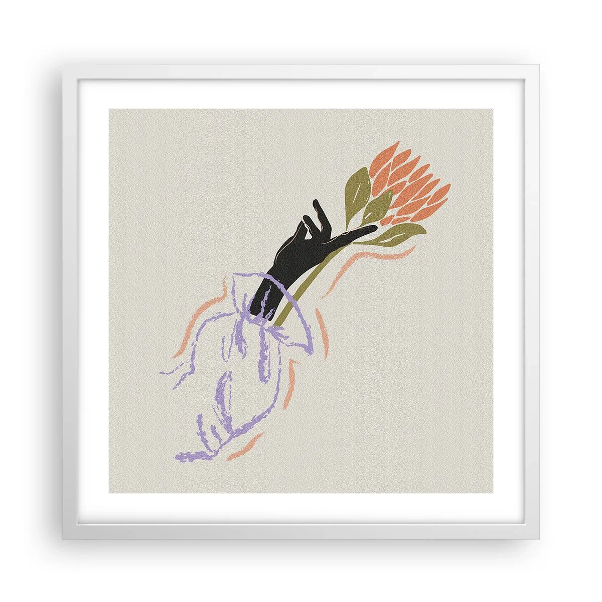 Poster în ramă albă - Atingere surorială - 50x50 cm