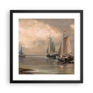 Poster în ramă neagră - Întoarcerea marinarilor - 40x40 cm