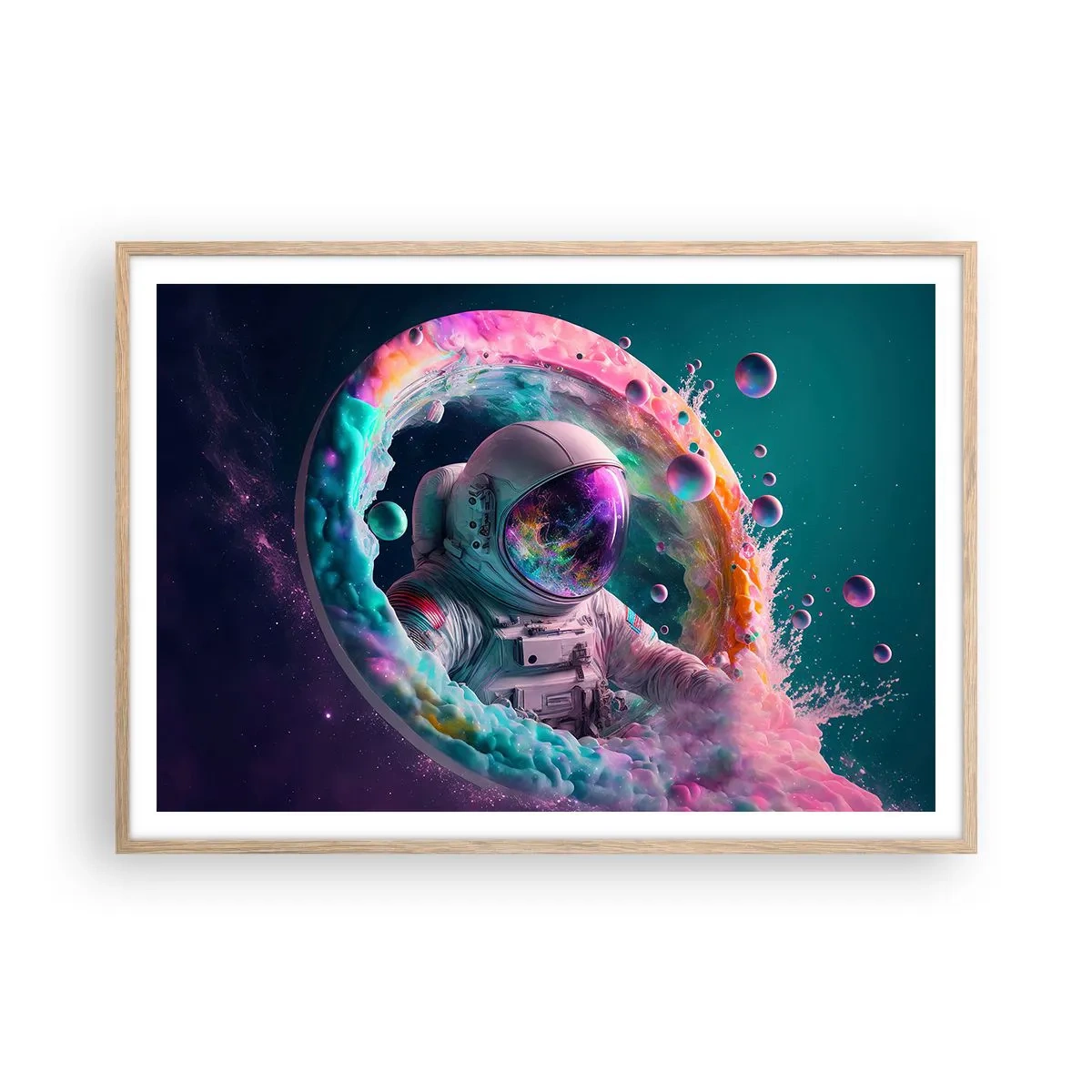 Poster în ramă de stejar deschis - Poarta stelară  - 100x70 cm