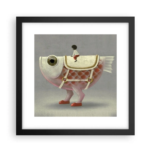 Poster în ramă neagră - Călărețul Pescărel - 30x30 cm
