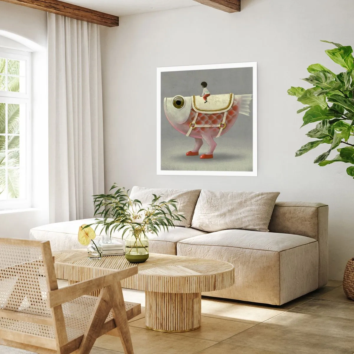 Poster - Călărețul Pescărel - 40x40 cm