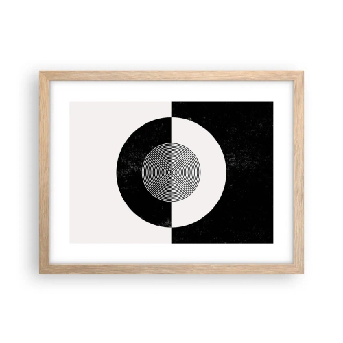 Poster în ramă de stejar deschis - Armonie în alb și negru - 40x30 cm