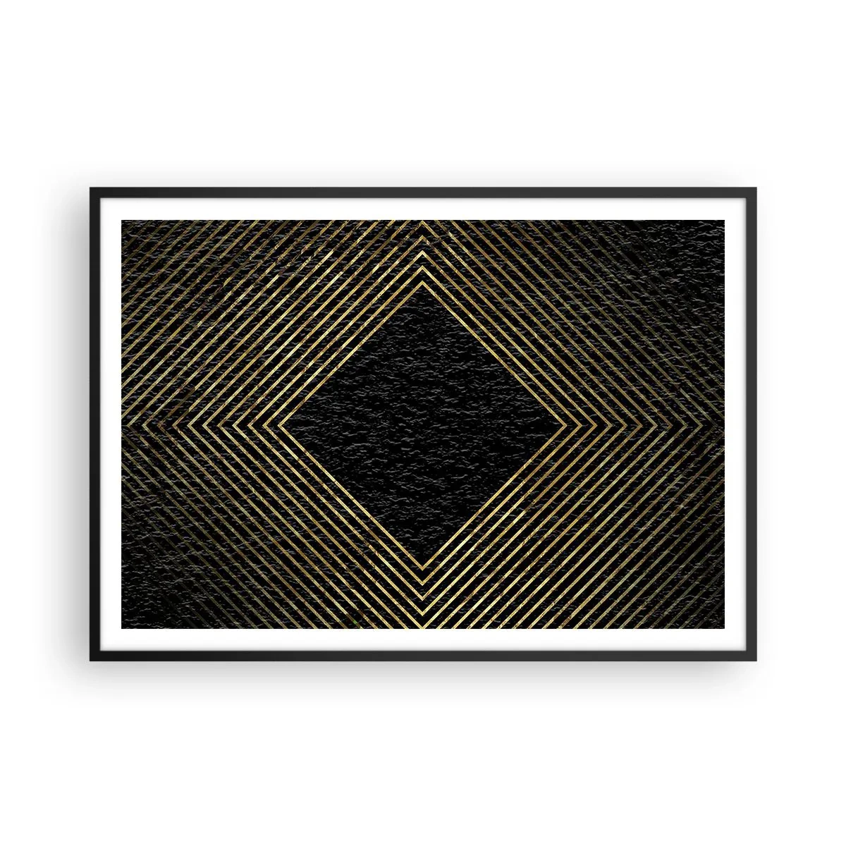 Poster în ramă neagră - Geometrie în stil glamour - 100x70 cm
