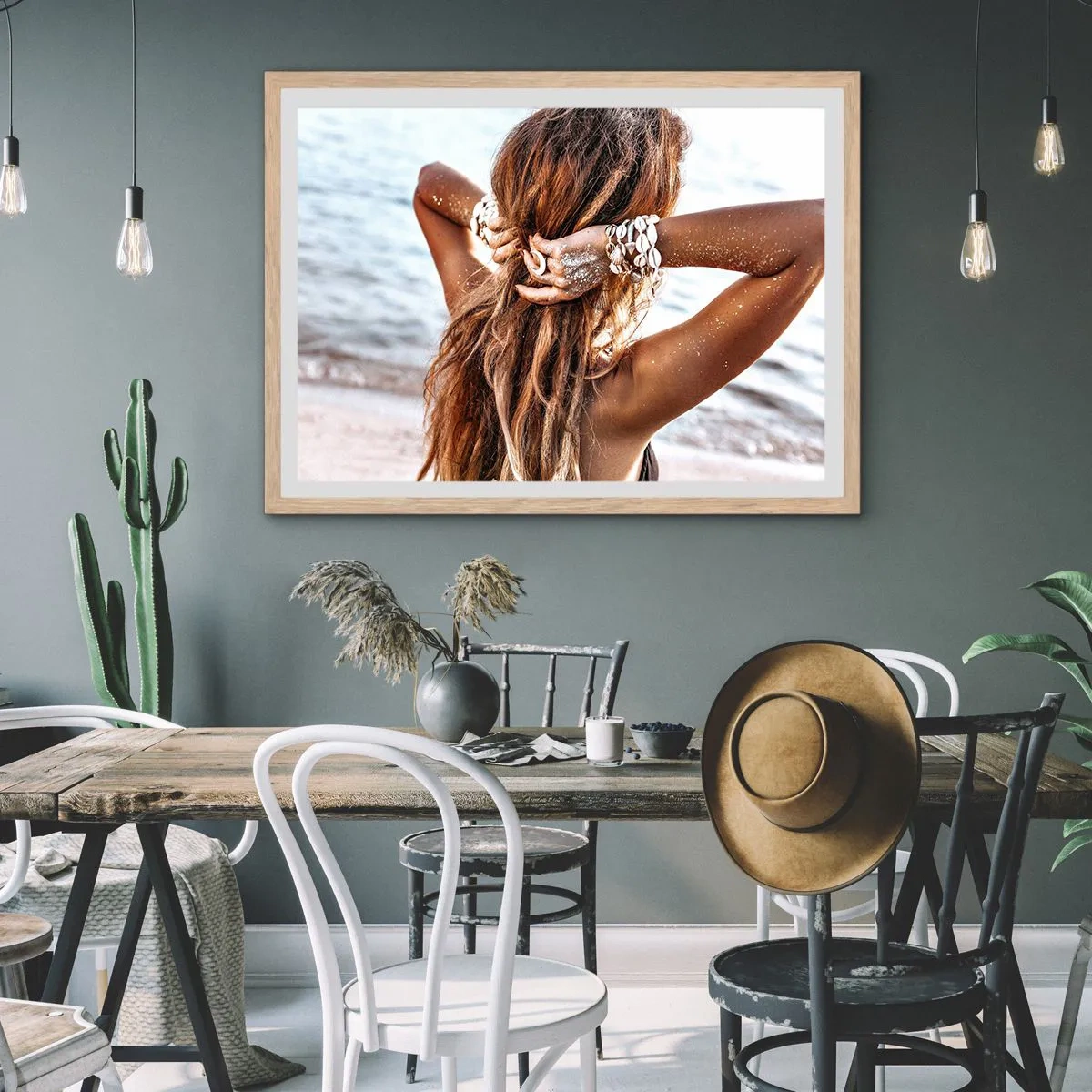 Poster în ramă de stejar deschis - Sora apei și a soarelui - 40x30 cm