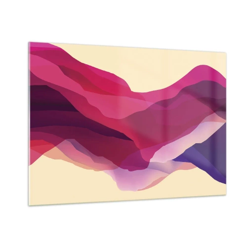 Tablou pe sticlă - Valuri de violet - 100x70 cm