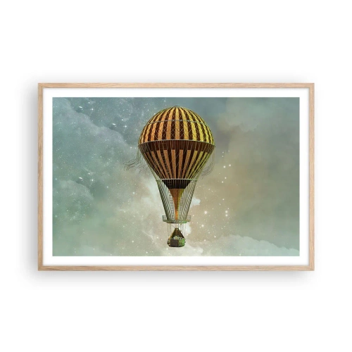 Poster în ramă de stejar deschis - Zboruri de pionierat - 91x61 cm