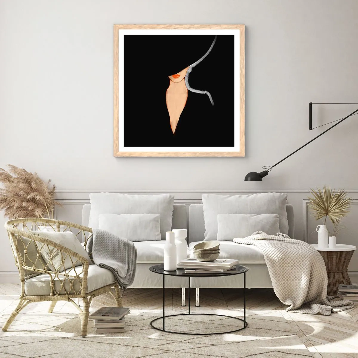 Poster în ramă de stejar deschis - Eleganță și stil - 30x30 cm