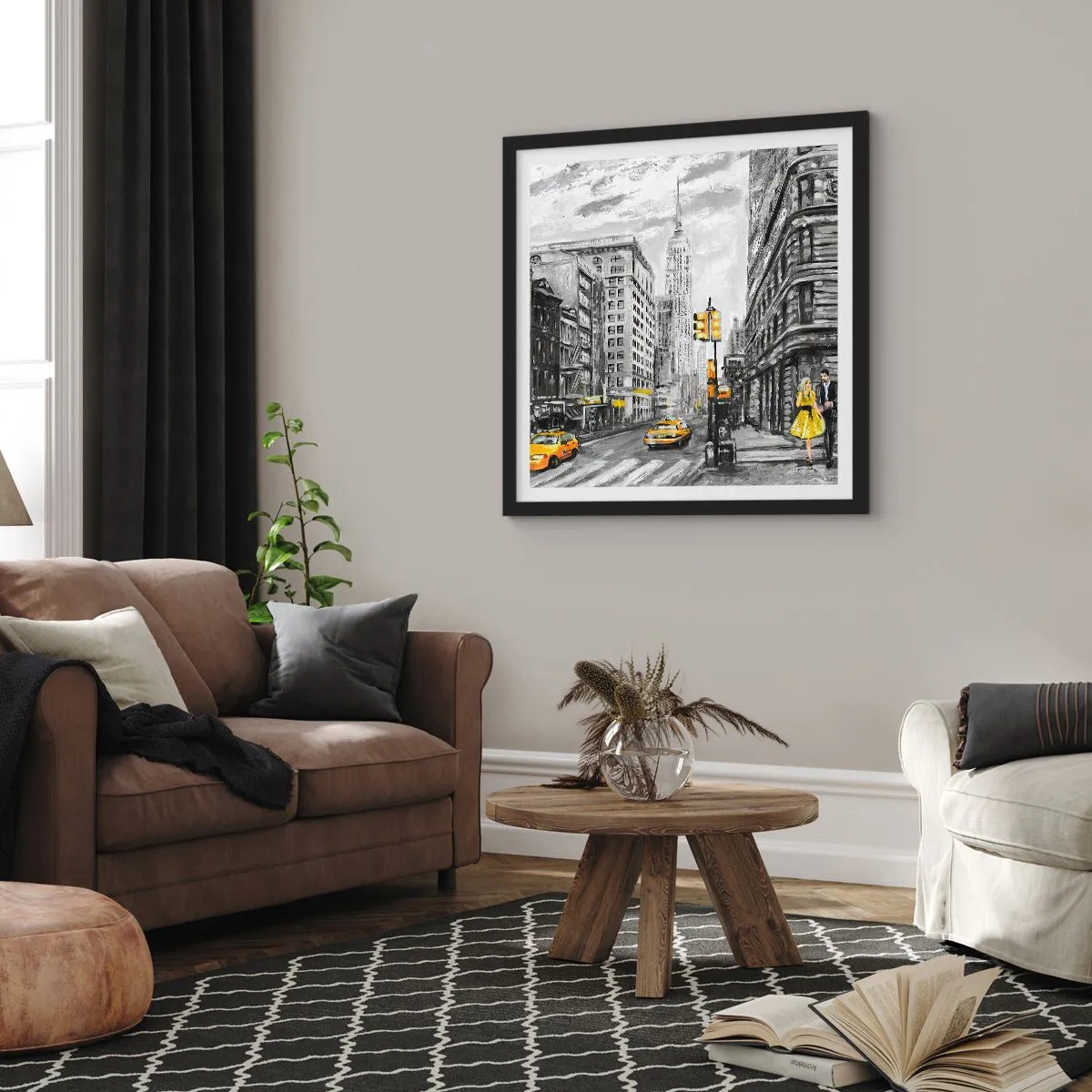 Poster în ramă neagră - O poveste din New York - 50x50 cm