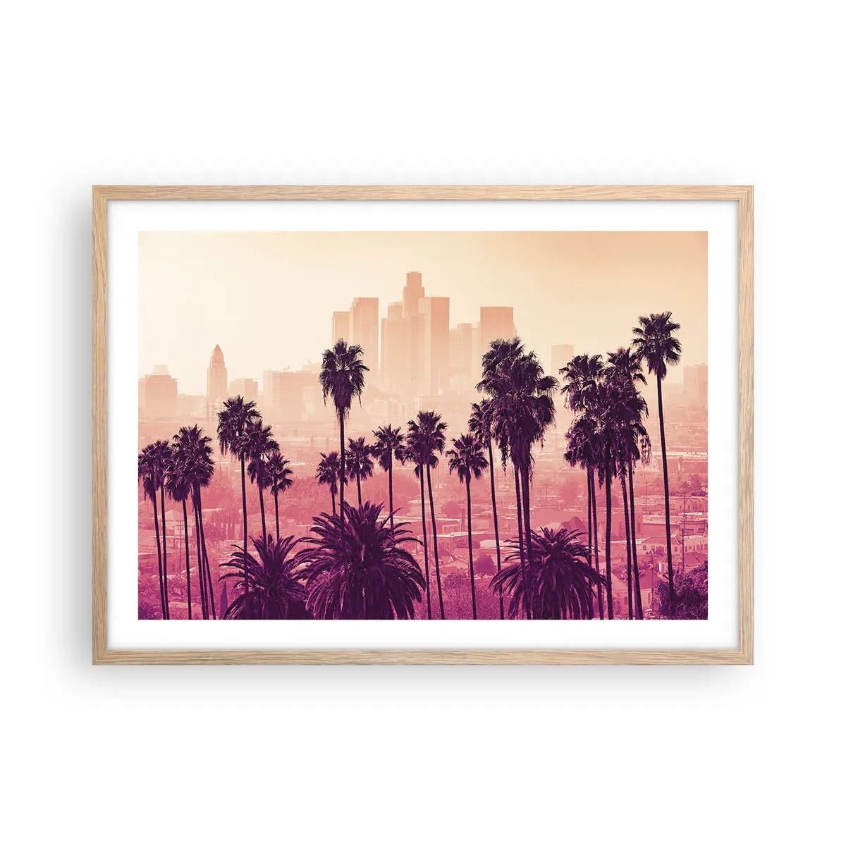 Poster în ramă de stejar deschis - Peisaj din California - 70x50 cm
