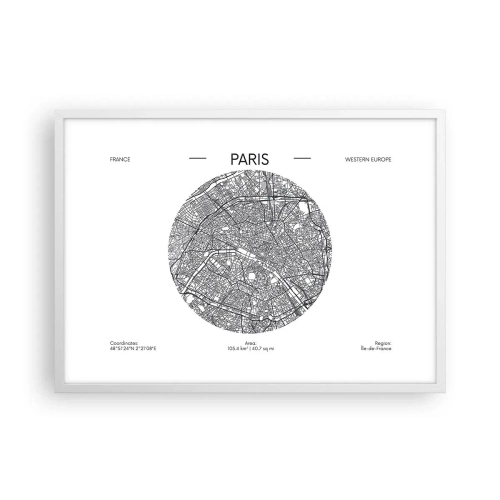 Poster în ramă albă - Anatomia Parisului - 70x50 cm