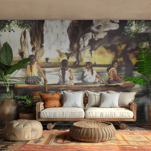 Tapet Premium Canvas - Într-un paradis polinezian - Călătorii, Peisaj, Râu - 350x256 cm