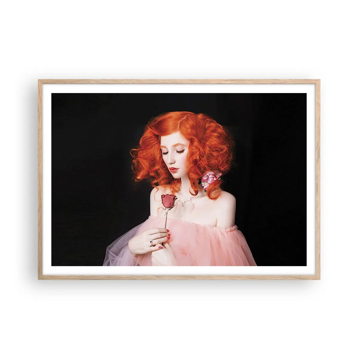 Poster în ramă de stejar deschis - În stil baroc - 100x70 cm