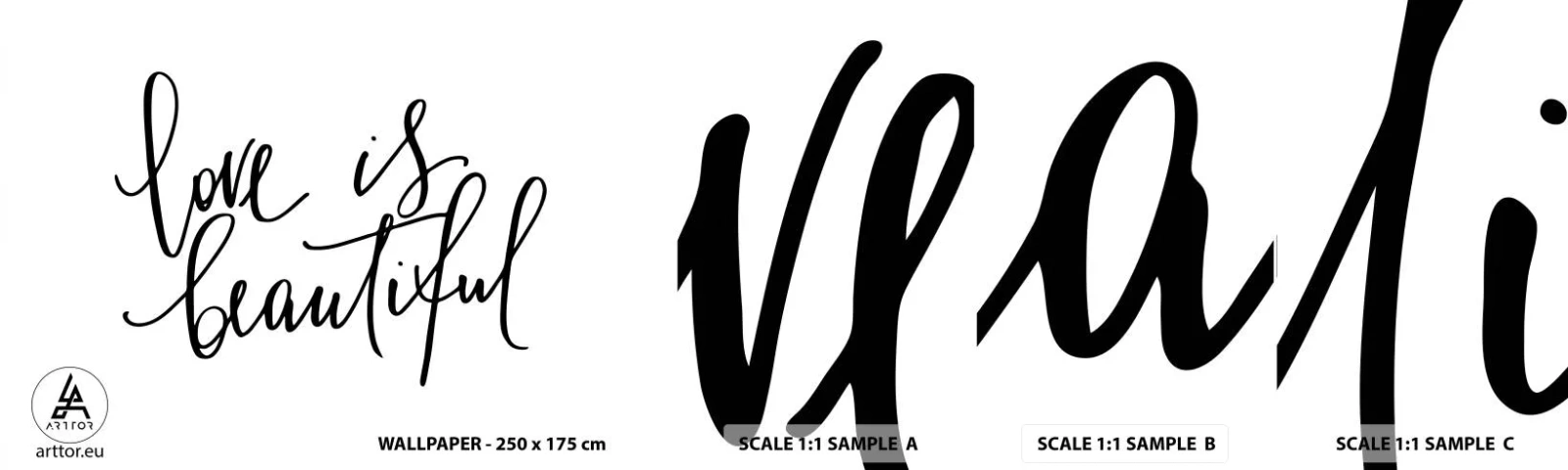 Mostră tapet autocolant Deluxe Sticker - Citiți și repetați - Tipografie, Afirmare, Maxim - 100x30 cm