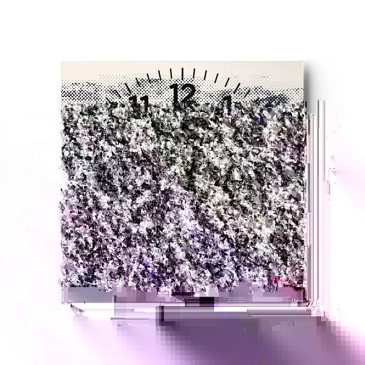 Ceas de perete - Ceas pe sticlă - Compoziție cețoasă - 40x40 cm