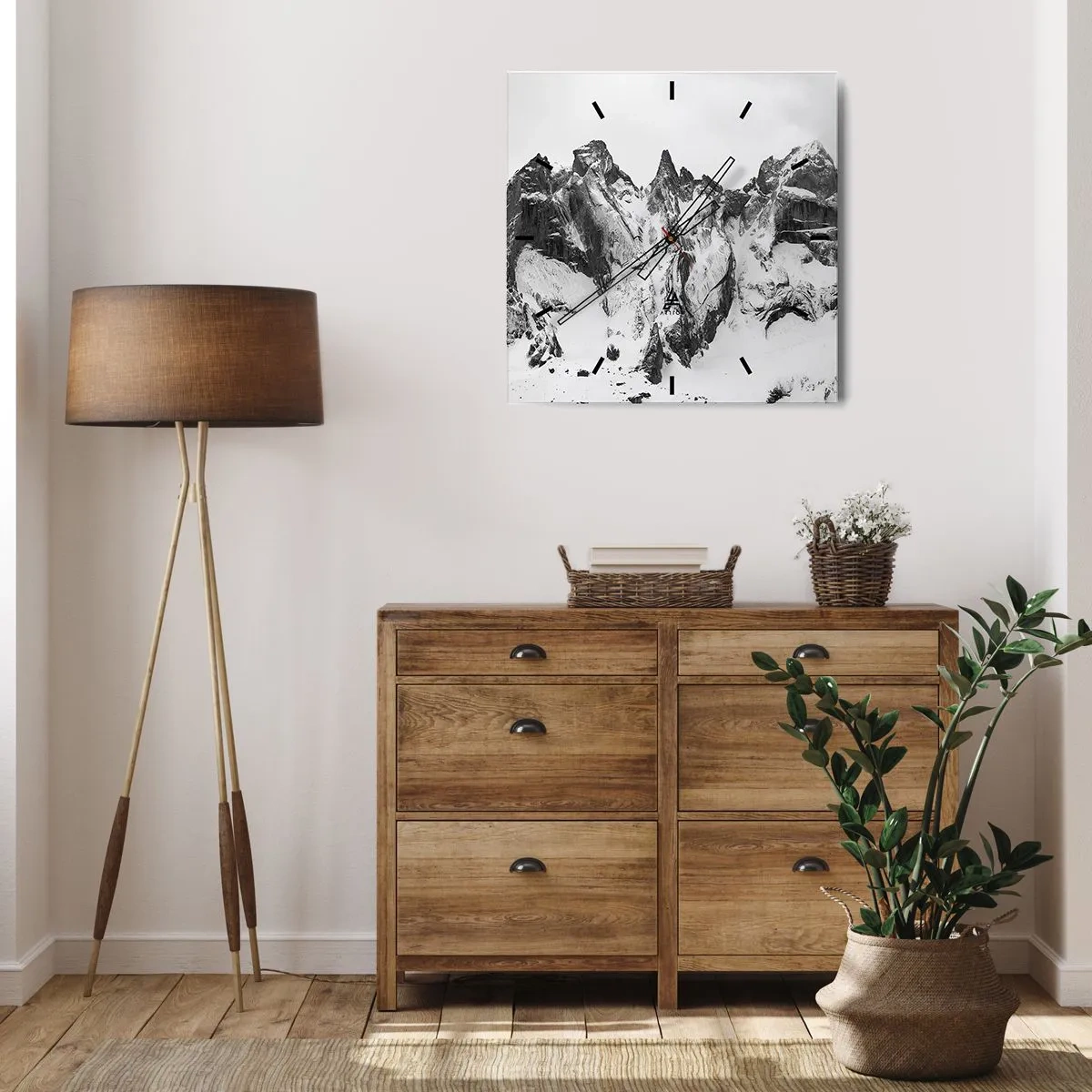 Ceas de perete - Ceas pe sticlă - Amenințarea crestei de granit - 40x40 cm