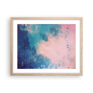 Poster în ramă de stejar deschis - Îmbrățișare albastră - 50x40 cm